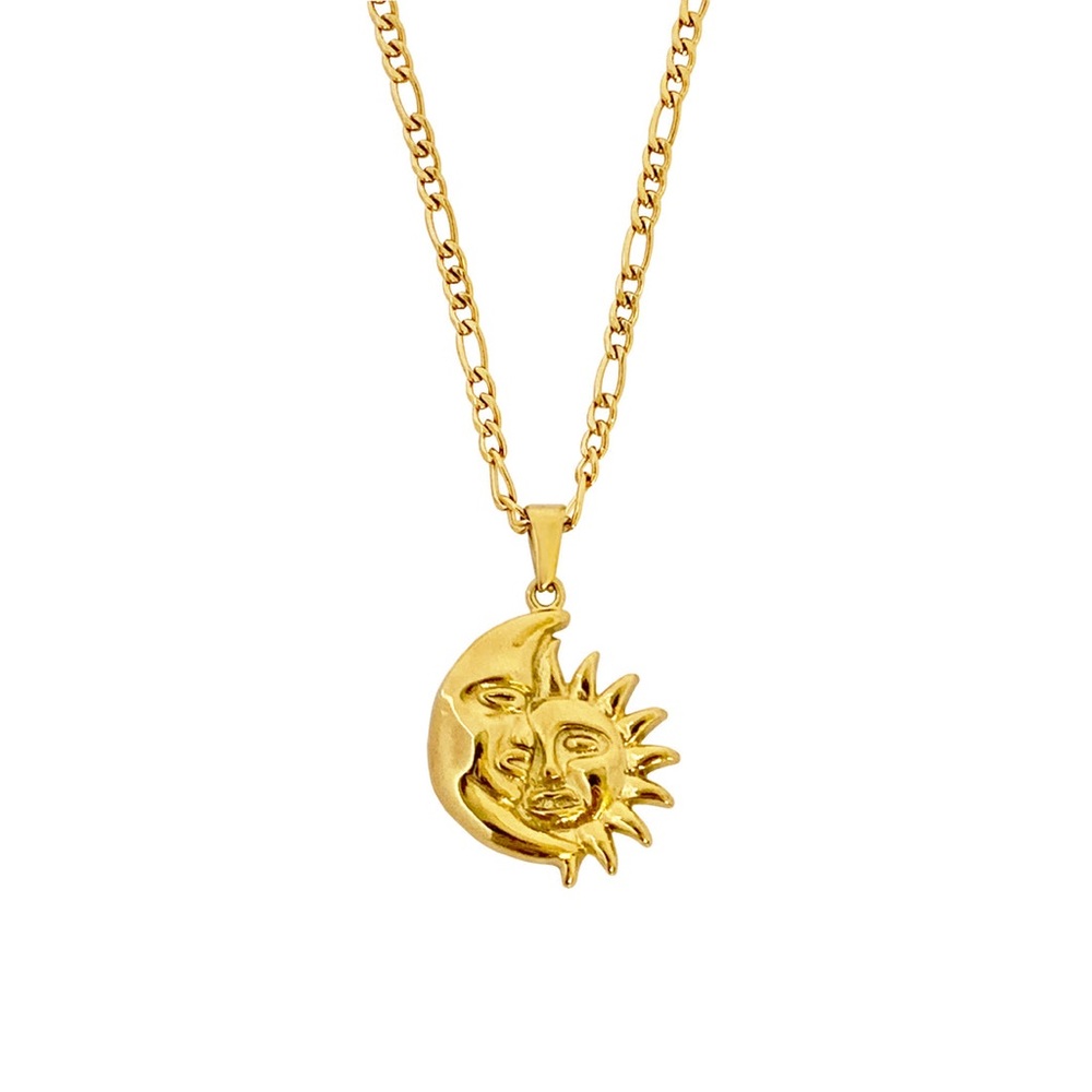 18k Gold Plated Moon&Sun Necklace